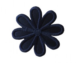 Embroidered Motif Flower navy large